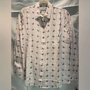 Doll Memories Silk Butterfly Shirt, Size M